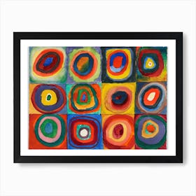 Quadrate mit konzentrischen Ringen - Colour Study: Squares With Concentric Rings By Wassily Kandinsky (1913) Art Print