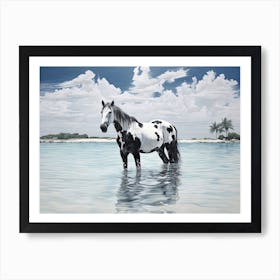 A Horse Oil Painting In Maldives Beaches, Maldives, Landscape 1 Art Print