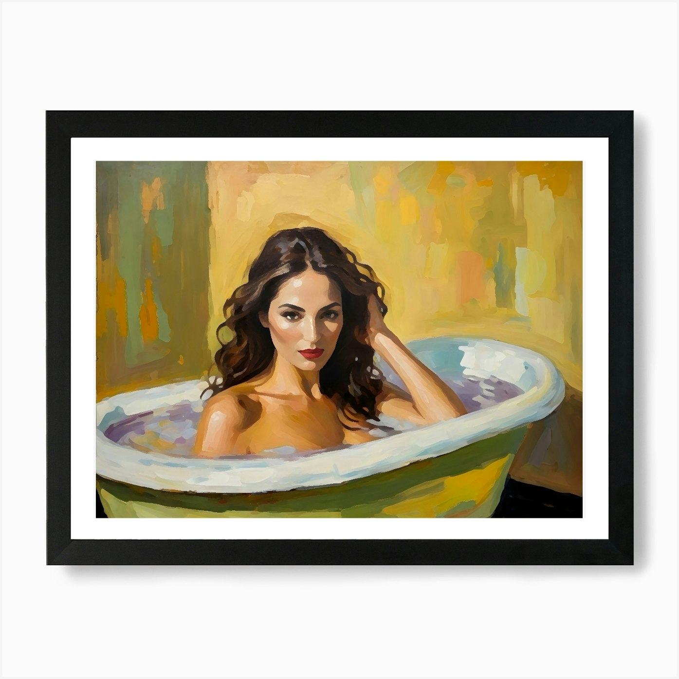 Nude Woman In A Bathtub 1 Art Print