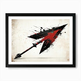 Arrow Icon Embodying Progress And Time Incorporates A Grunge Aesthetic With Splattered Paint On A V (6) Art Print