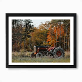 Tractor Near Forest Art Print