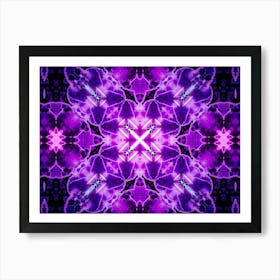 Purple Mosaic Mandala Flower 2 Art Print