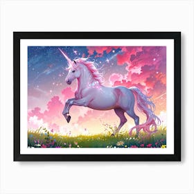 Unicorn In The Sky 19 Art Print