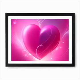 A Glowing Pink Heart Vibrant Horizontal Composition 56 Art Print