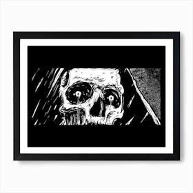 Skeleton Sad Art Print