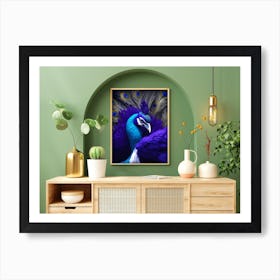 Hd Ai Generated Purple Peacock Wall Art Art Print