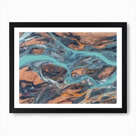 Aerial Snow Melt Rivers Art Print