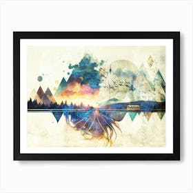 Landscape Abstract Art Illustration In A Painting Style 08 Art Print