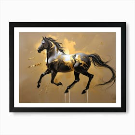 Gold Horse Painting Art Print