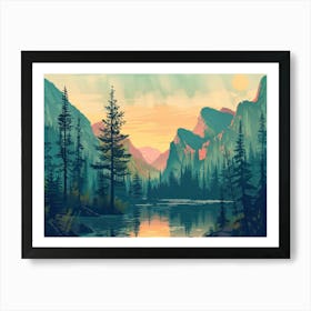 Vintage Retro Woods 2 Art Print