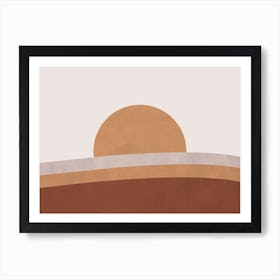 Retro Abstract Sunset Art Print