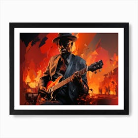 Man Playing A Guitar 1 Art Print