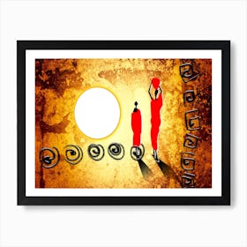 Tribal African Art Illustration In Painting Style 016 Art Print