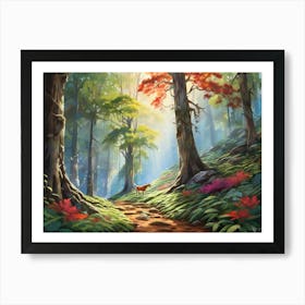 Fox In The Woods 1 Art Print