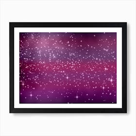 Fuschia Tone Shining Star Background Art Print