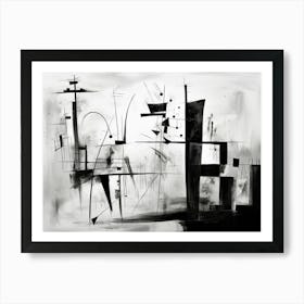 Memory Abstract Black And White 1 Art Print