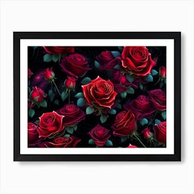 Red Roses Wallpaper 3 Art Print