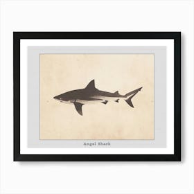 Angel Shark Silhouette 3 Poster Art Print