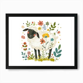 Little Floral Sheep 5 Art Print