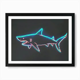 Neon Aqua Wobbegong Shark 5 Art Print