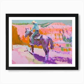 Neon Cowboy In Bryce Canyon Utah 1 Painting Art Print