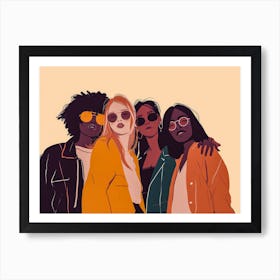 Group Of Women In Sunglasses Art Print