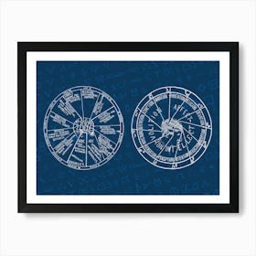 Astrology Wheel - Vintage alchemy, esotericism, spiritual, mystic Art Print