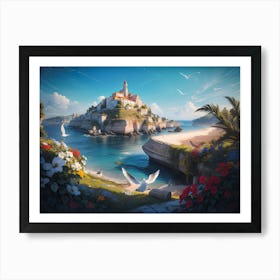 Mediterranean Coast Painting #8 Art Print