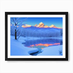 Snowy Mountains Art Print