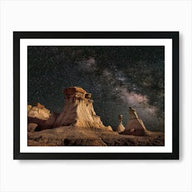 Night Sky Over Badlands Art Print