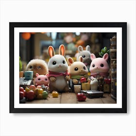 Cute Furry Fluffy Friends Art Print