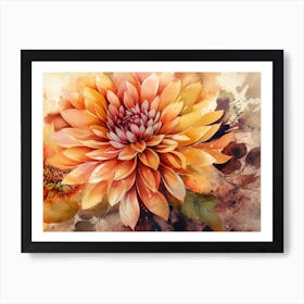 Watercolor Dahlias Art Print