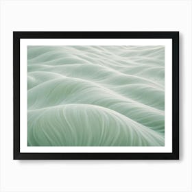 Abstract Background Of A Series Of Wavy Lines In Shades Of Green, Creating A Smooth And Textured Pattern Art Print