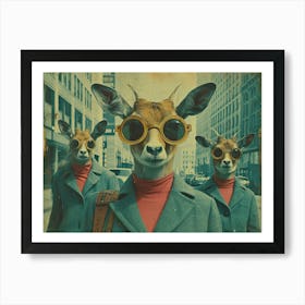Absurd Bestiary: From Minimalism to Political Satire.Deer In The City 1 Art Print