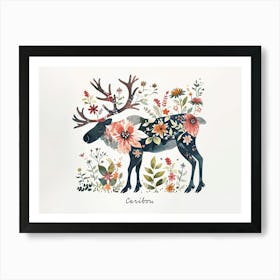 Little Floral Caribou 2 Poster Art Print