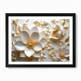 3D Paper Flower Wall Art Art Print