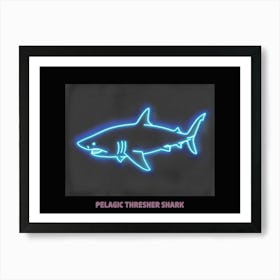 Neon Pink Blue Pelagic Thresher Shark 1 Poster Art Print