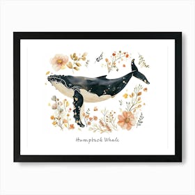 Little Floral Humpback Whale 1 Poster Art Print