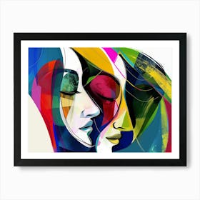 Two Faces Of Women Art Print