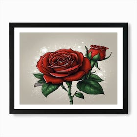 Rose Tattoo 1 Art Print