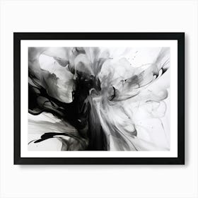 Ephemeral Beauty Abstract Black And White 4 Art Print