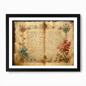 Antique Parchment Page Exhibiting The Essence Of A Bygone Era Textured Like Vintage Watercolor Edg (1) 2 Art Print