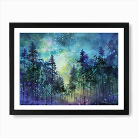 Forest Night Sky Art Print