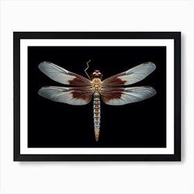 Dragonfly Common Whitetail Plathemis Illustration Vintage 1 Art Print