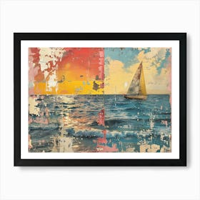 Sailboat At Sunset 4 Art Print