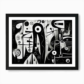 Emotions Abstract Black And White 6 Art Print