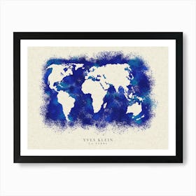 Yves Klein World Map Blue Planet Art Print