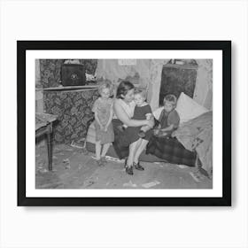 Mother And Children On Cut Over Farm Land Near Northome, Minnesota By Russell Lee Art Print