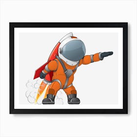 Astronaut Outer Space Spacecraft Rocket Art Print