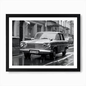 Old Car In The Rain Art Print